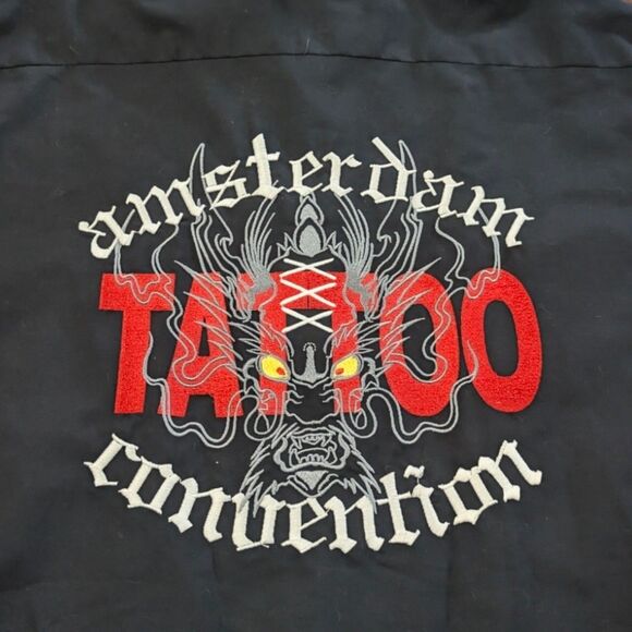 Amsterdam Tattoo Convention Vintage Y2K Button Down Shirt XXL Old Dragon Logo - Picture 3 of 6